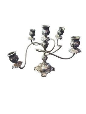 Antique Pairpoint Candelabra 5 Points Quadruple Silver Plated 6124 Circa 1900s